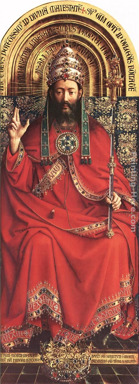 The Ghent Altarpiece God Almighty painting - Jan van Eyck The Ghent Altarpiece God Almighty art painting